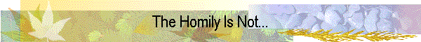 The Homily Is Not...